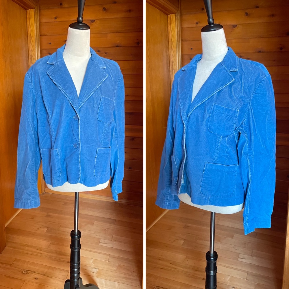 Vintage Versailles Vibrant Blue Corduroy Blazer